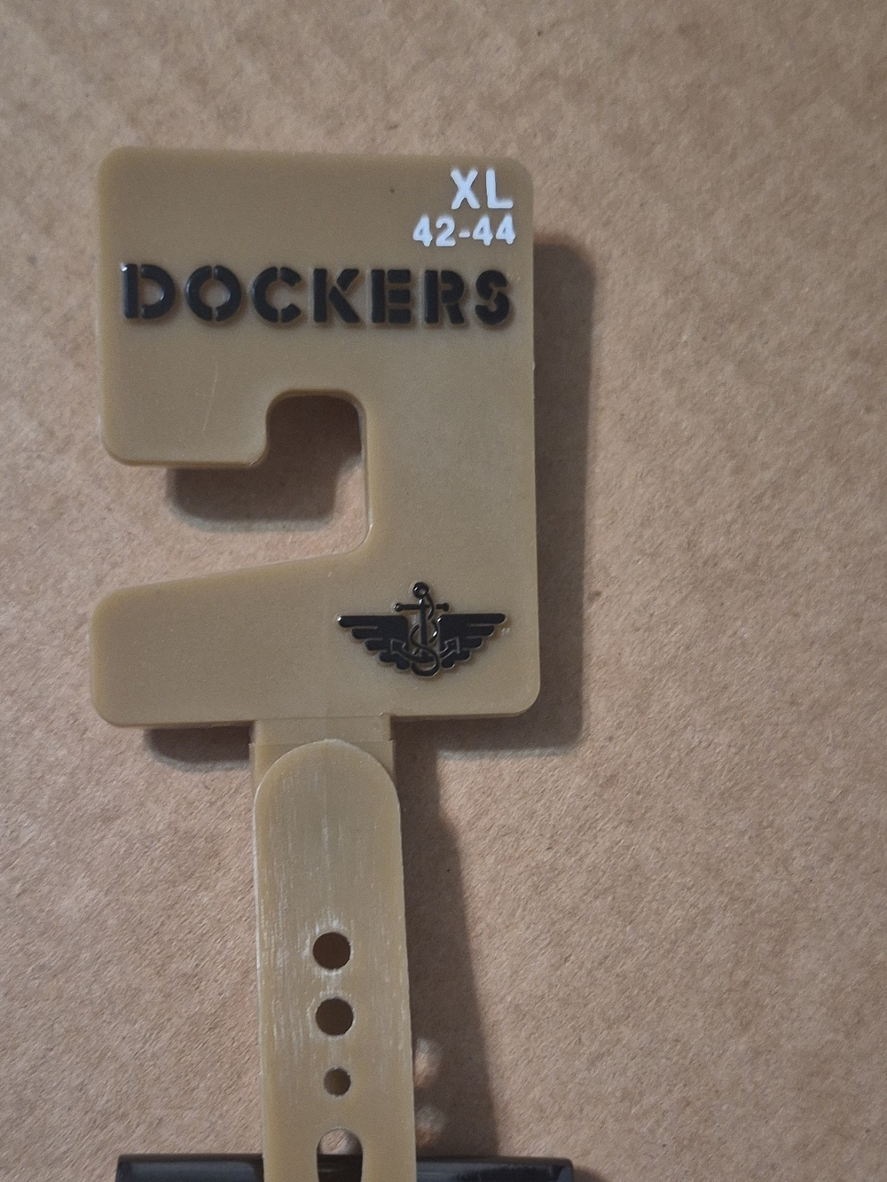 Dockers Tan Belt Display Hanger with Winged Anchor Logo